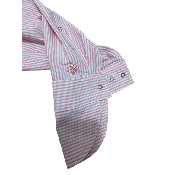 Coolibar Amara Smart Shirt‎ UPF 50+ snap up long sleeve Pink Stripe Women's 2X - Picture 4 of 8